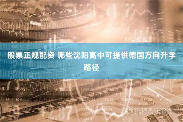 股票正规配资 哪些沈阳高中可提供德国方向升学路径